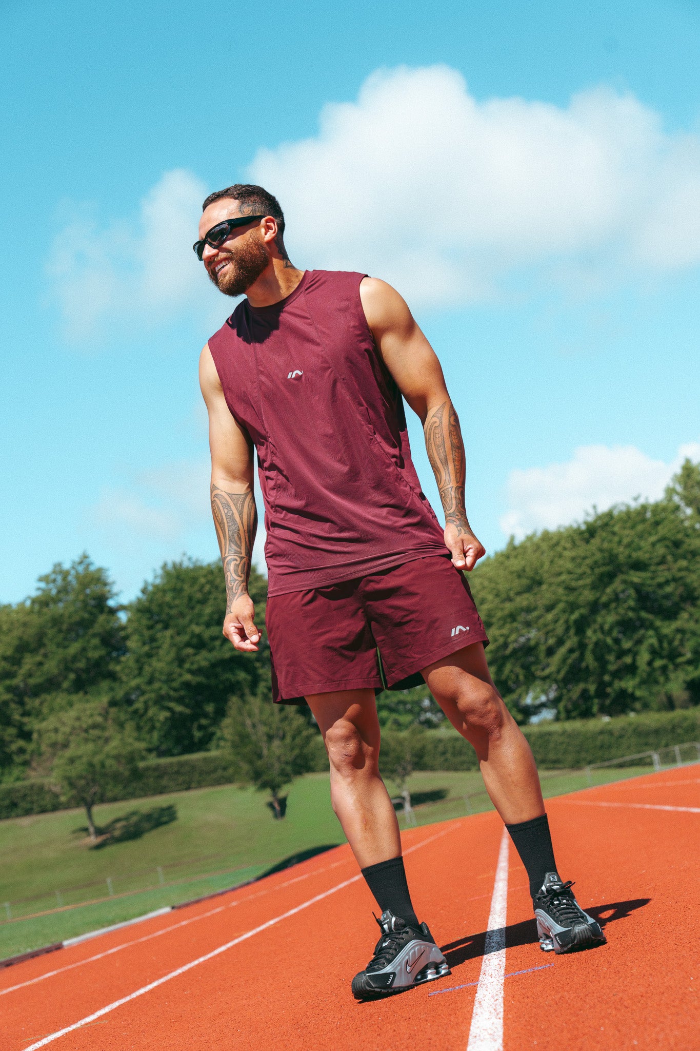 TRAINING SINGLET MENS DEEP CHERRY