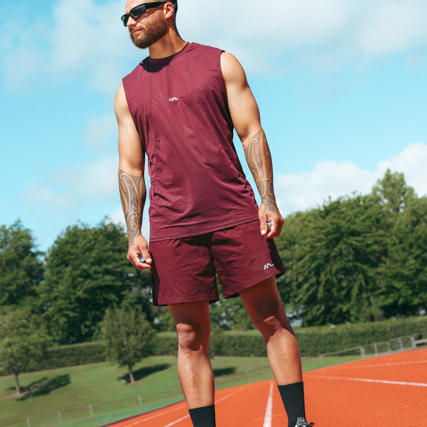 5" TRAINING SHORT MENS DEEP CHERRY