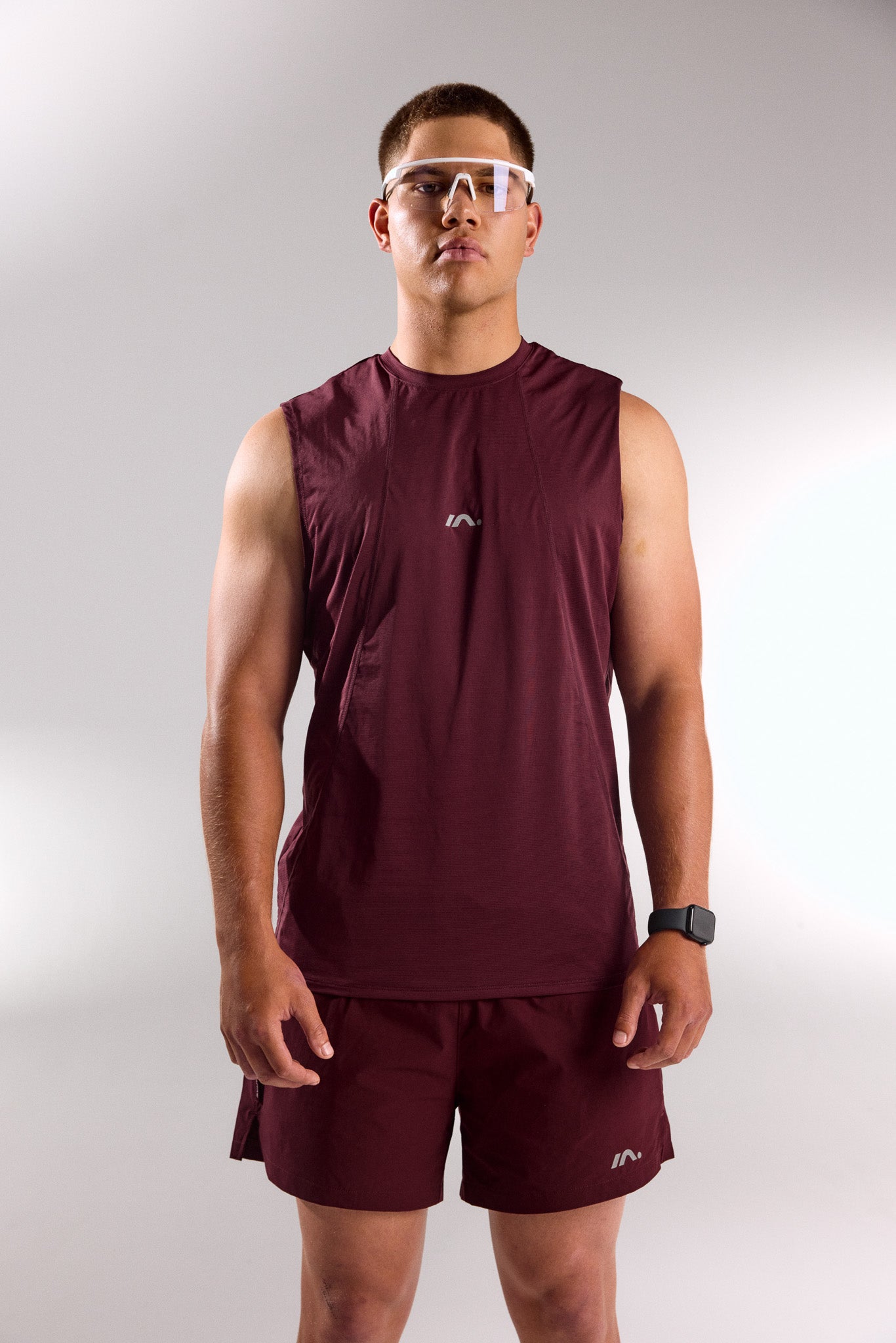 TRAINING SINGLET MENS DEEP CHERRY