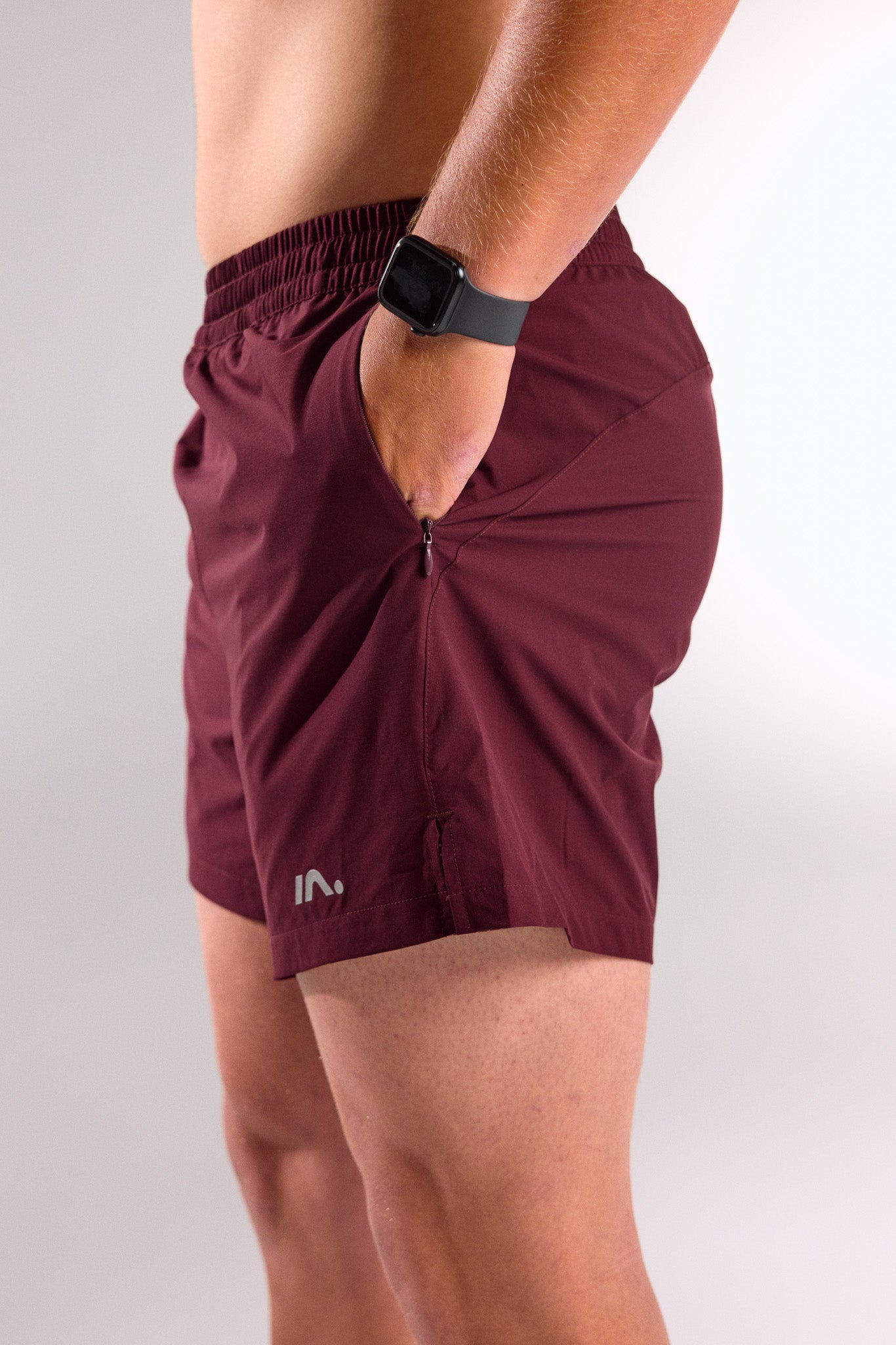 5" TRAINING SHORT MENS DEEP CHERRY