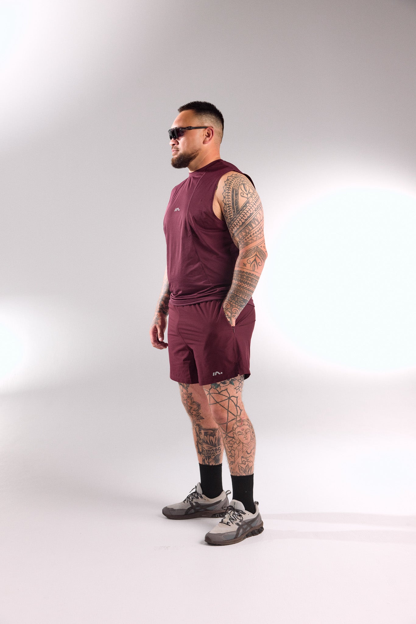 5" TRAINING SHORT MENS DEEP CHERRY