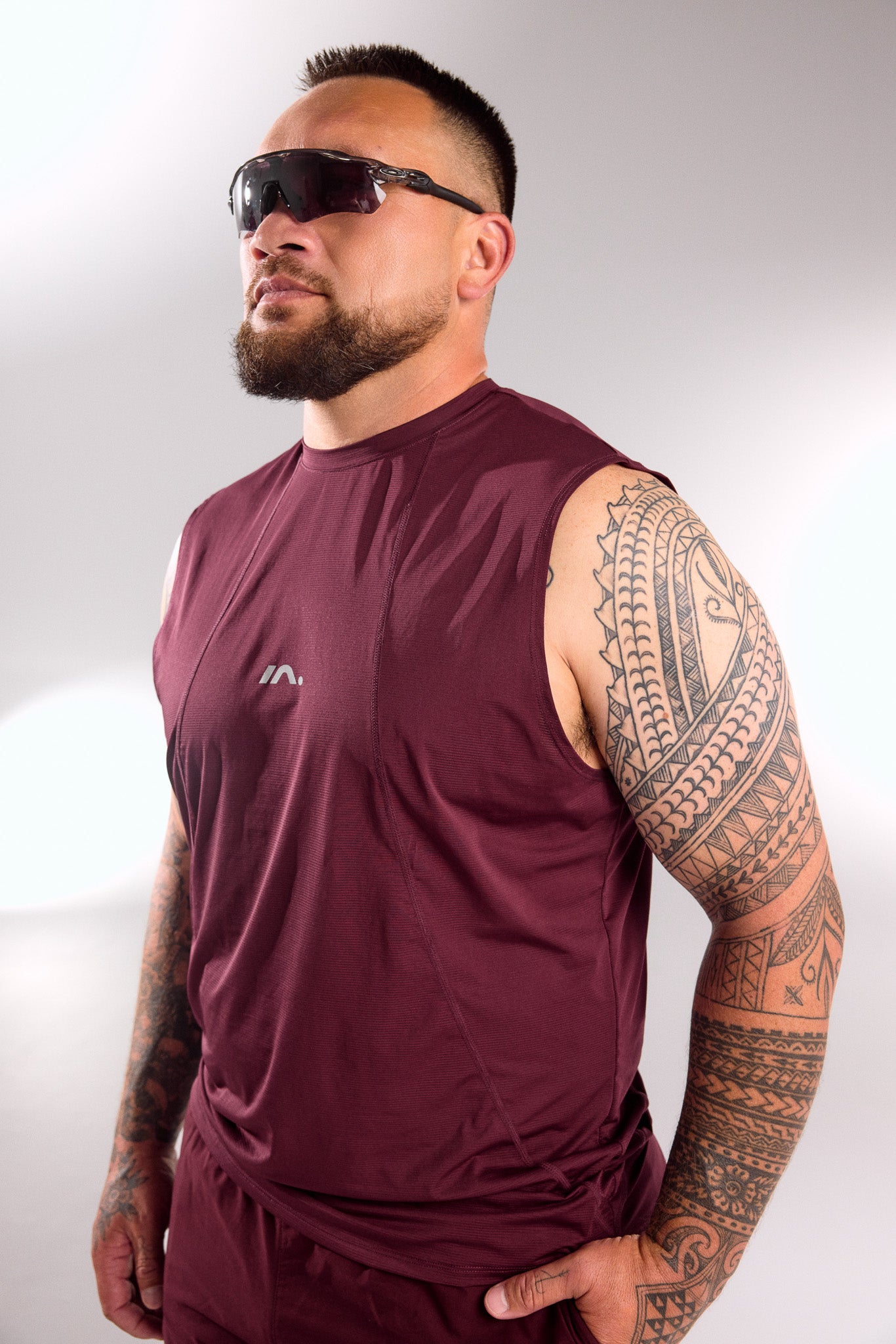 TRAINING SINGLET MENS DEEP CHERRY