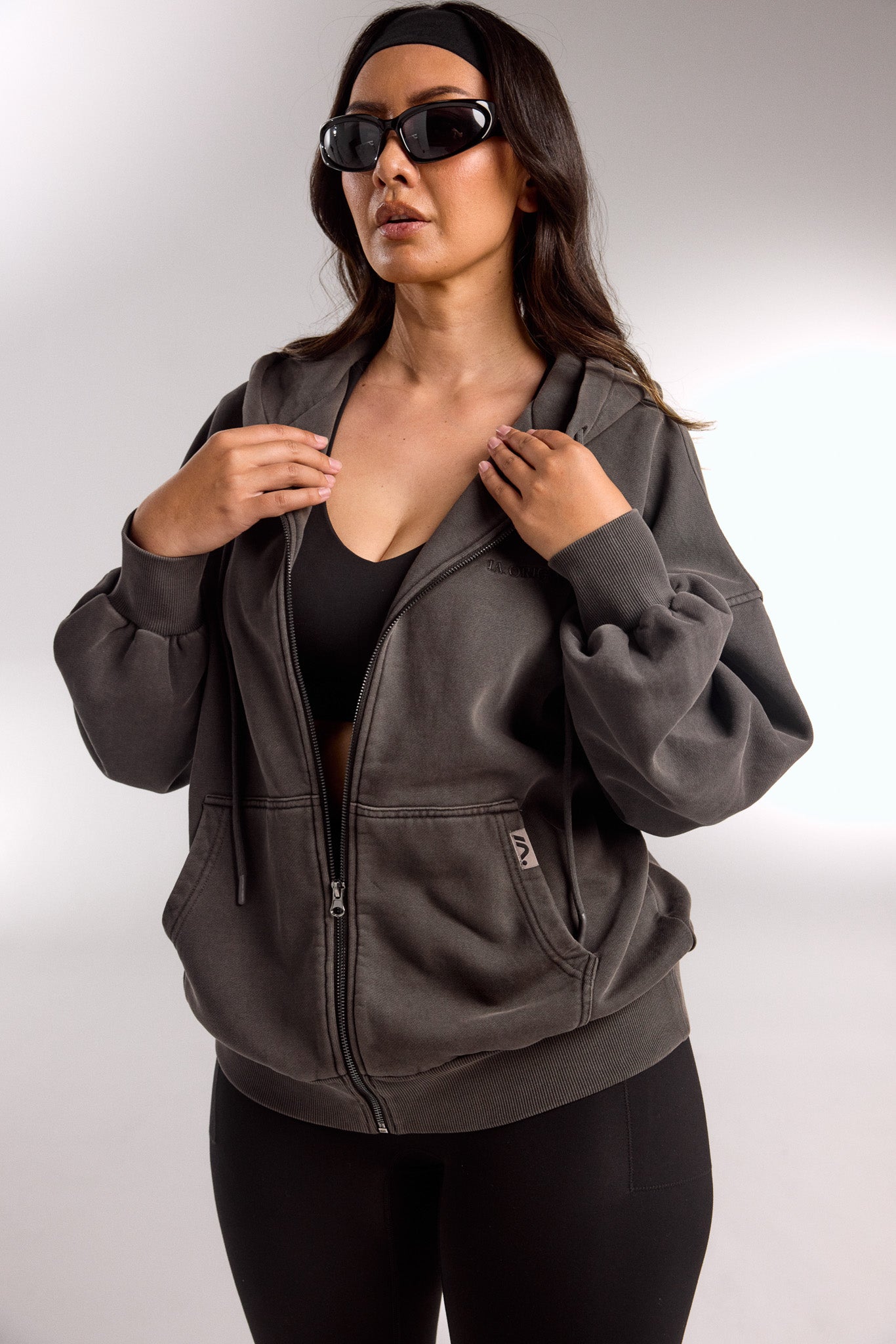 ESSENTIAL OVERSIZED ZIP HOODIE STORM