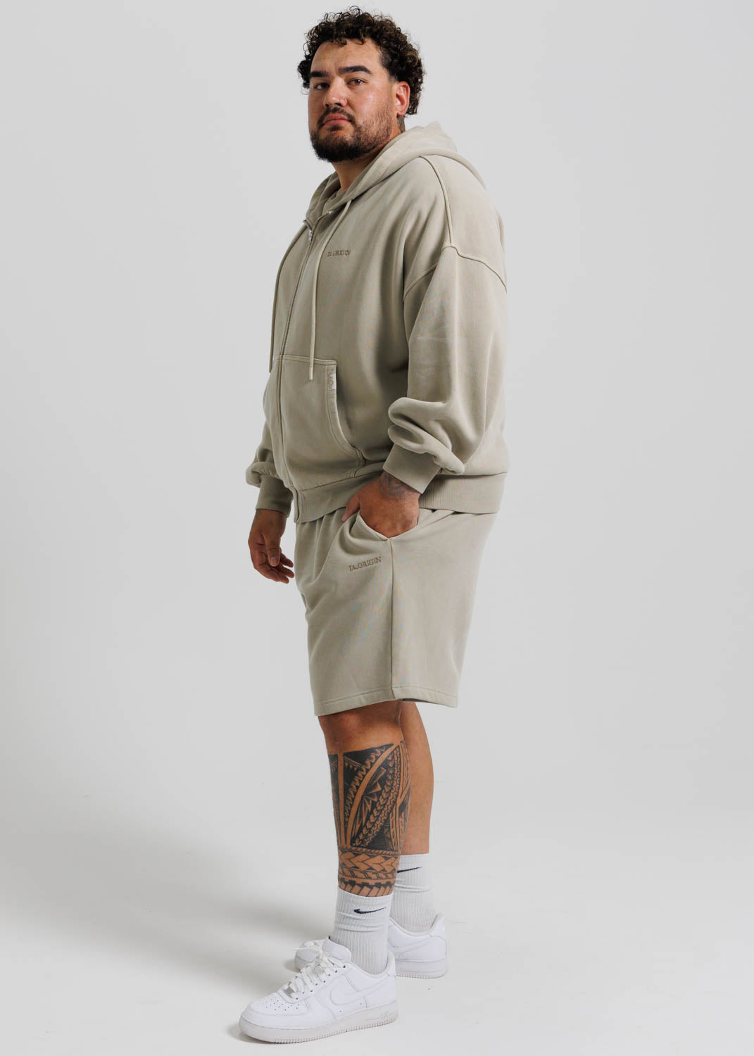 ESSENTIAL OVERSIZED ZIP HOODIE SAND