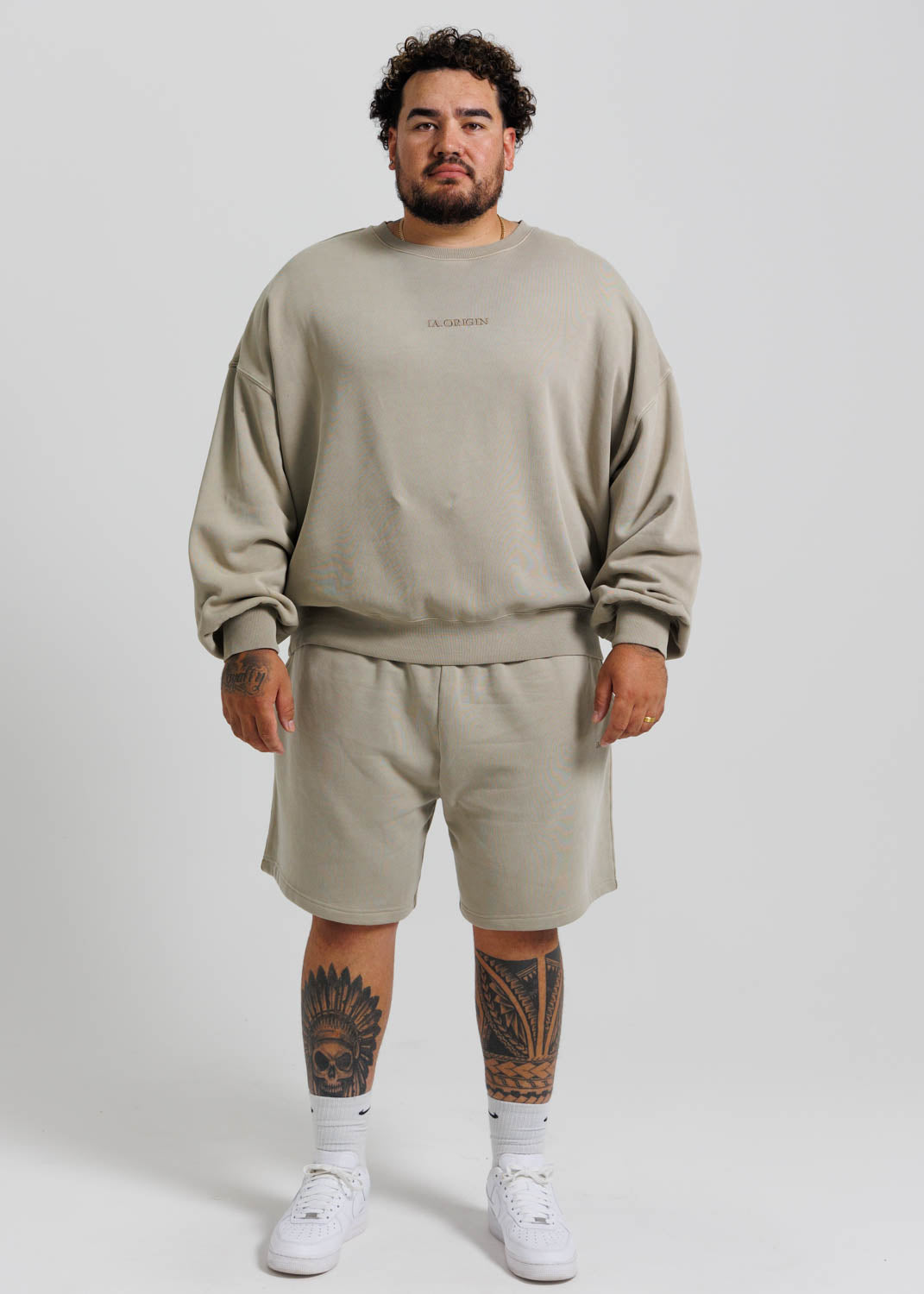 ESSENTIAL OVERSIZED CREW NECK SAND