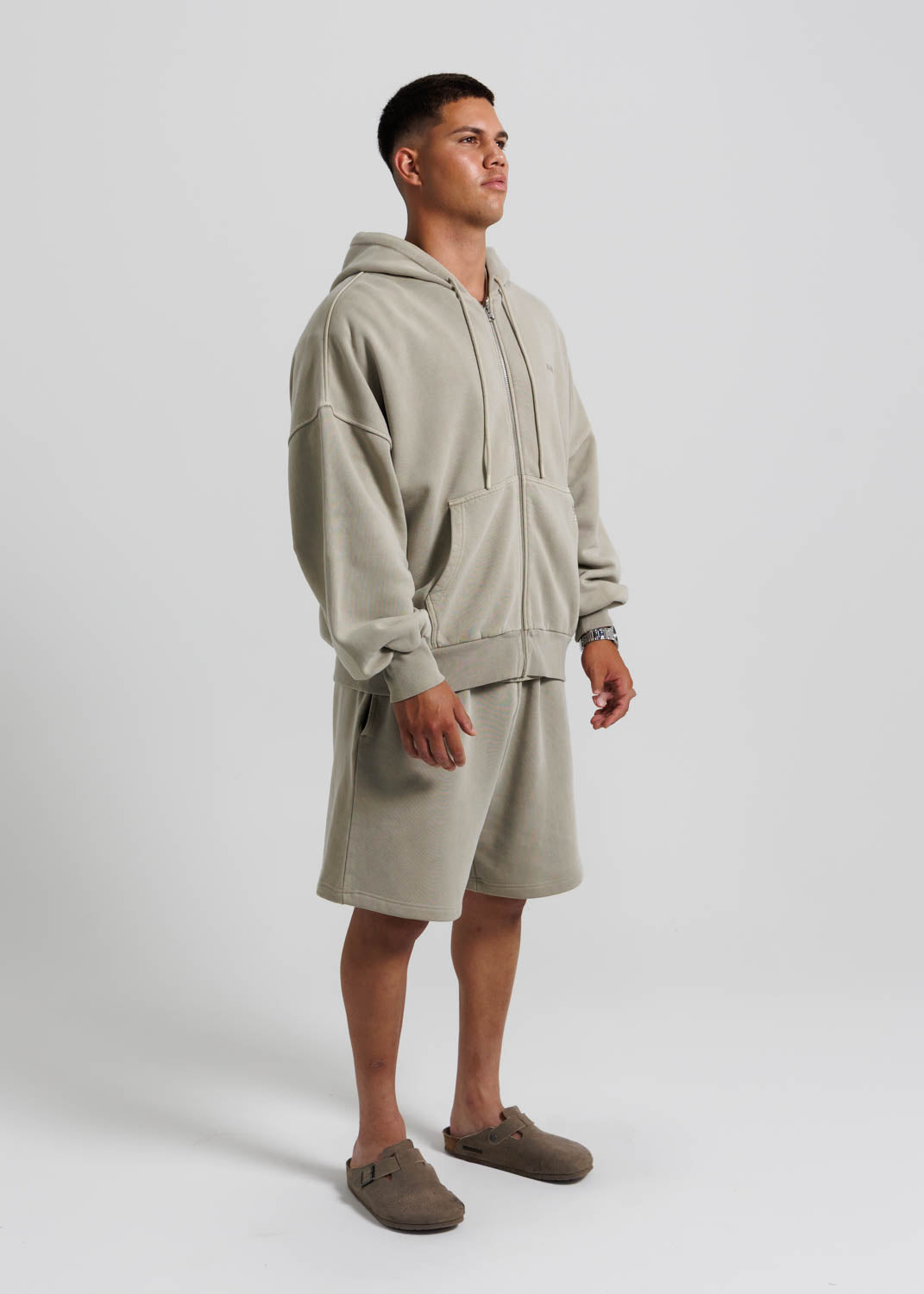ESSENTIAL OVERSIZED ZIP HOODIE SAND