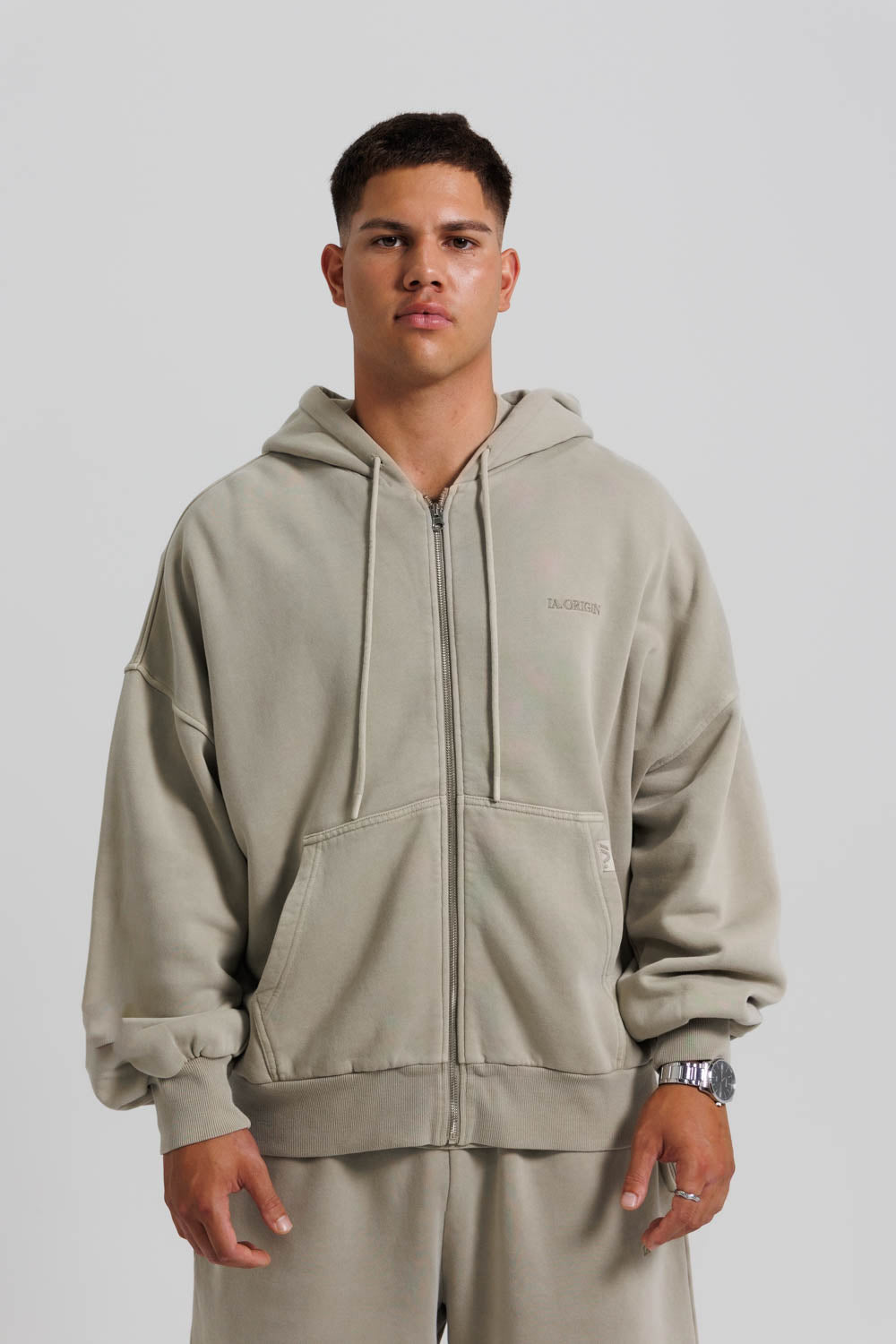 ESSENTIAL OVERSIZED ZIP HOODIE SAND